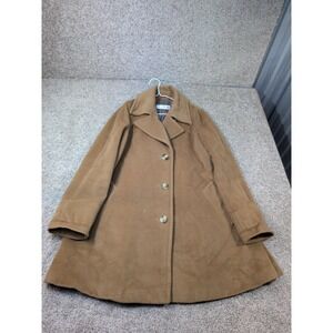 Max Mara Women Camel Brown 100% Virgin Wool Overcoat Jacket Size USA 14 Italy